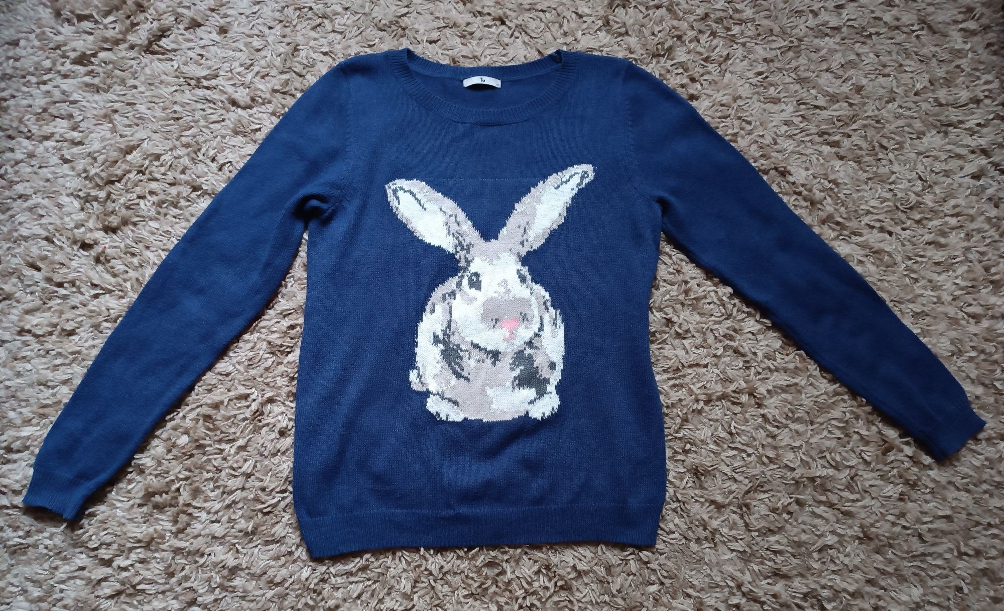 Sweter sweterek z dzianiny królik zając  rozmiar 12