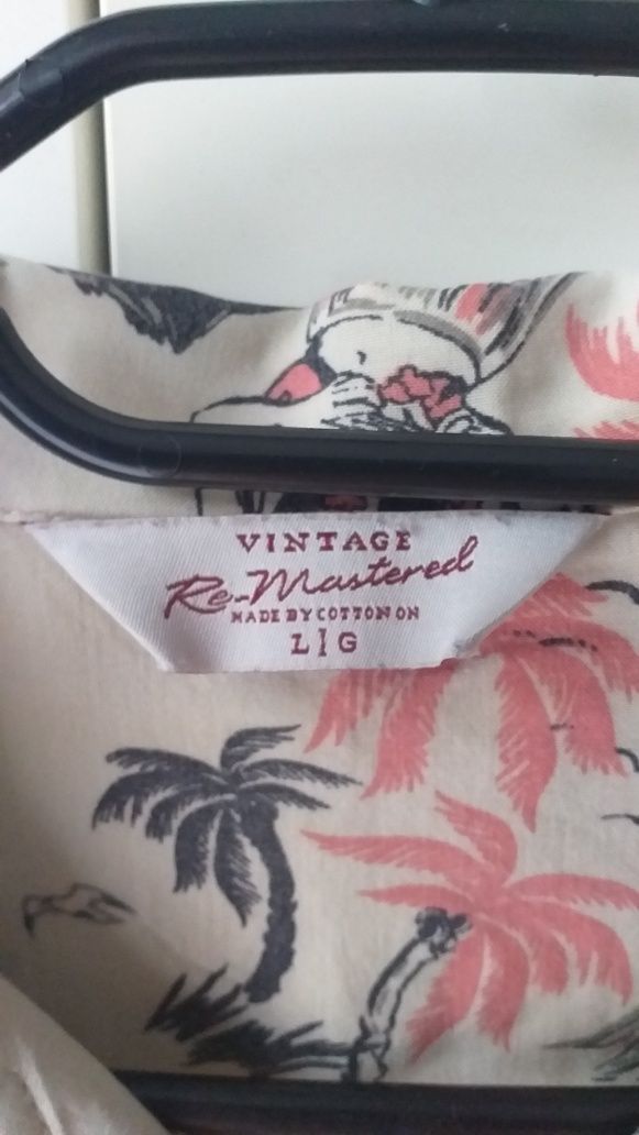 Koszula męska Vintage hawajska aloha lato upał