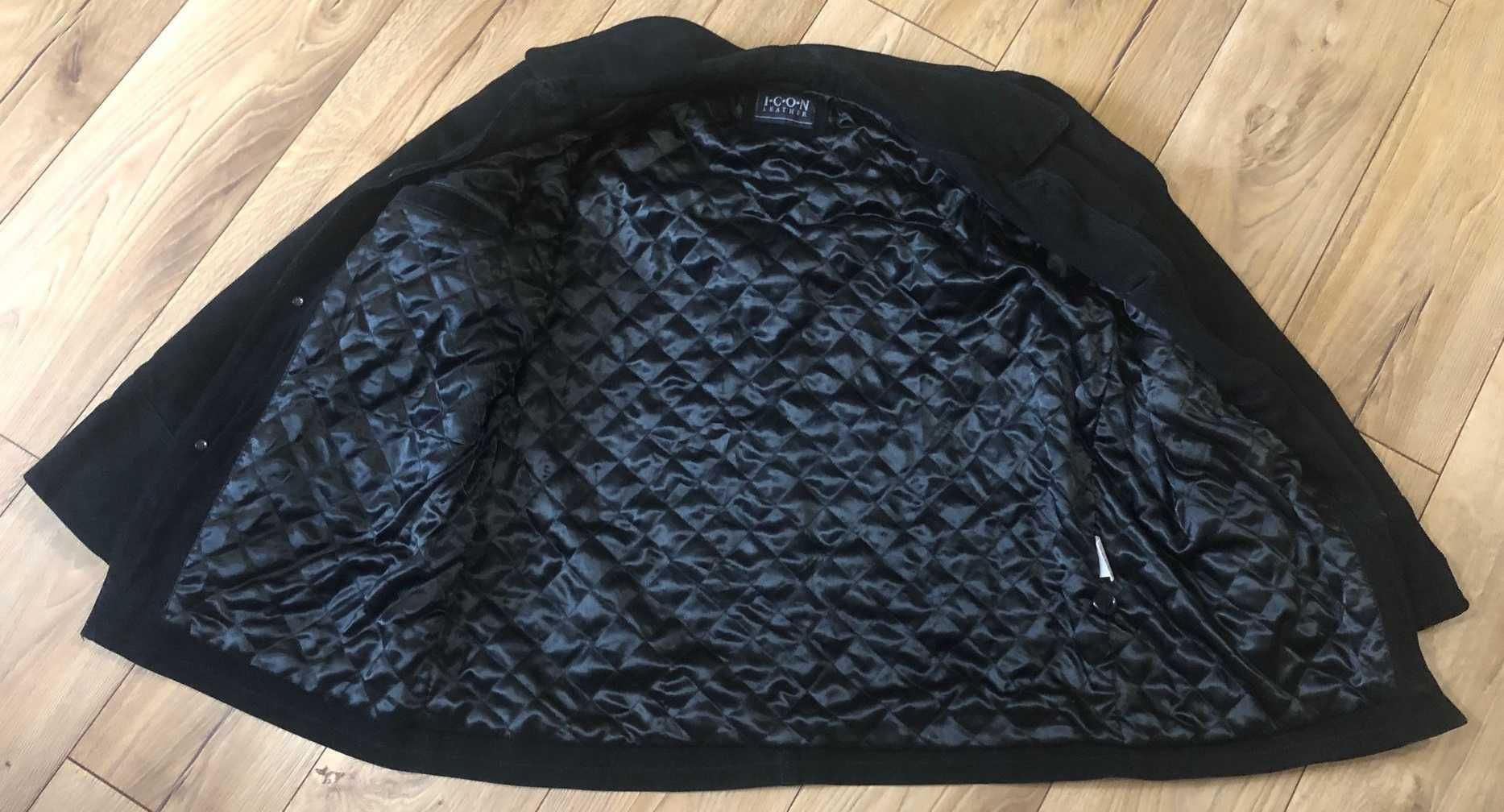Kurtka męska skórzana/zamszowa r.L/XL czarna 90zł