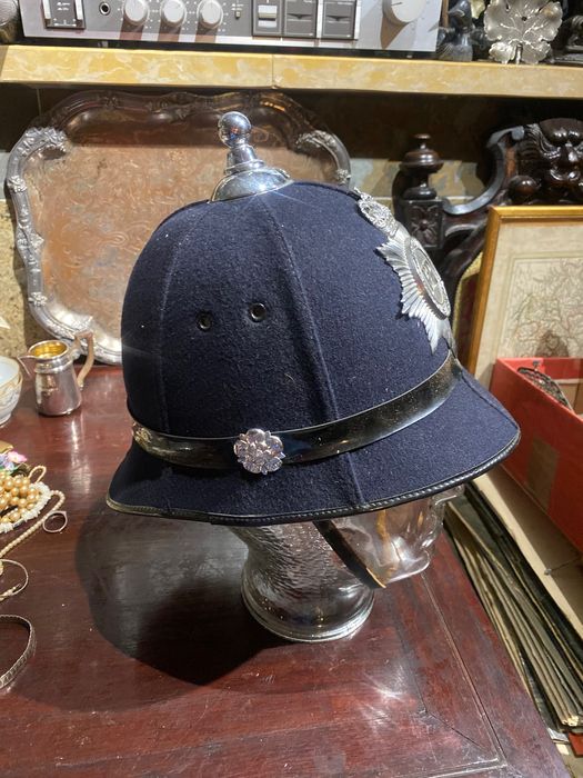 Capacete Polícia Metropolitana Inglesa 28 cm Anos 50 Original