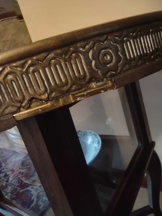 Stolik kawowy barek mosiężny blat