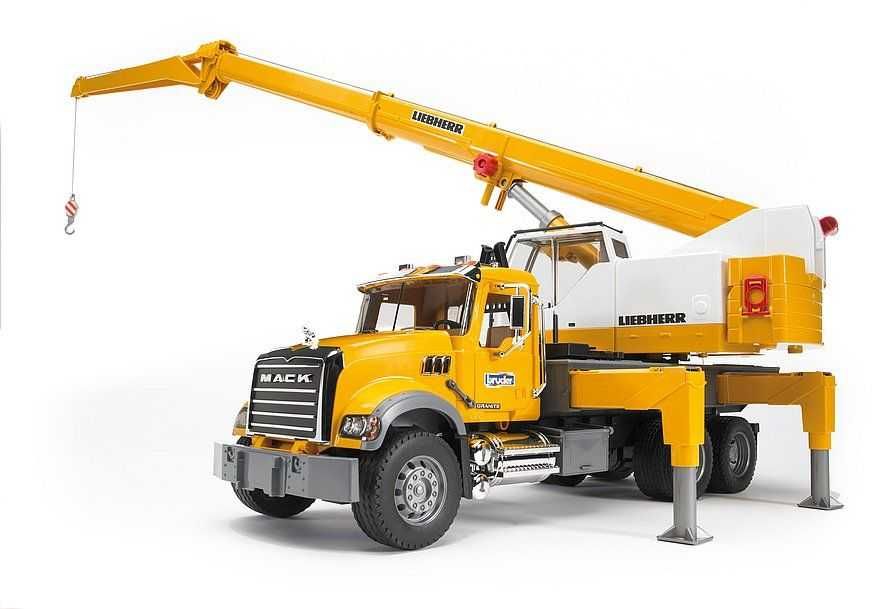 Zabawka Ciężarówka z dźwigiem Liebherr Mack Granite Bruder