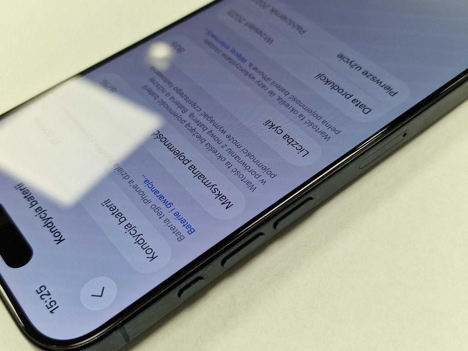 Iphone 15 PRO 128GB/ Blue Titanium/ 87%/ Grade A-/ + ładowarka