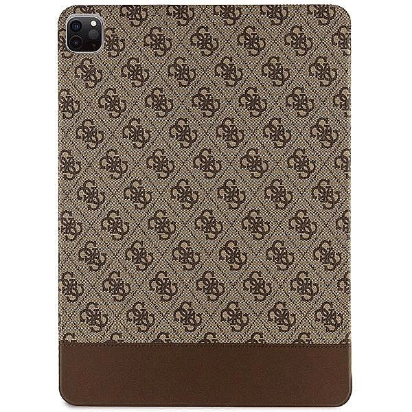 Etui Guess 4G Stripe Allover na iPad Pro 12.9" - brązowe