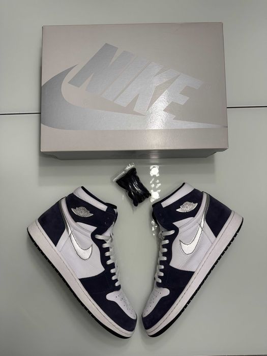Buty Sneakersy Sneakers Air Jordan 1 High OG Midnight Navy White Białe