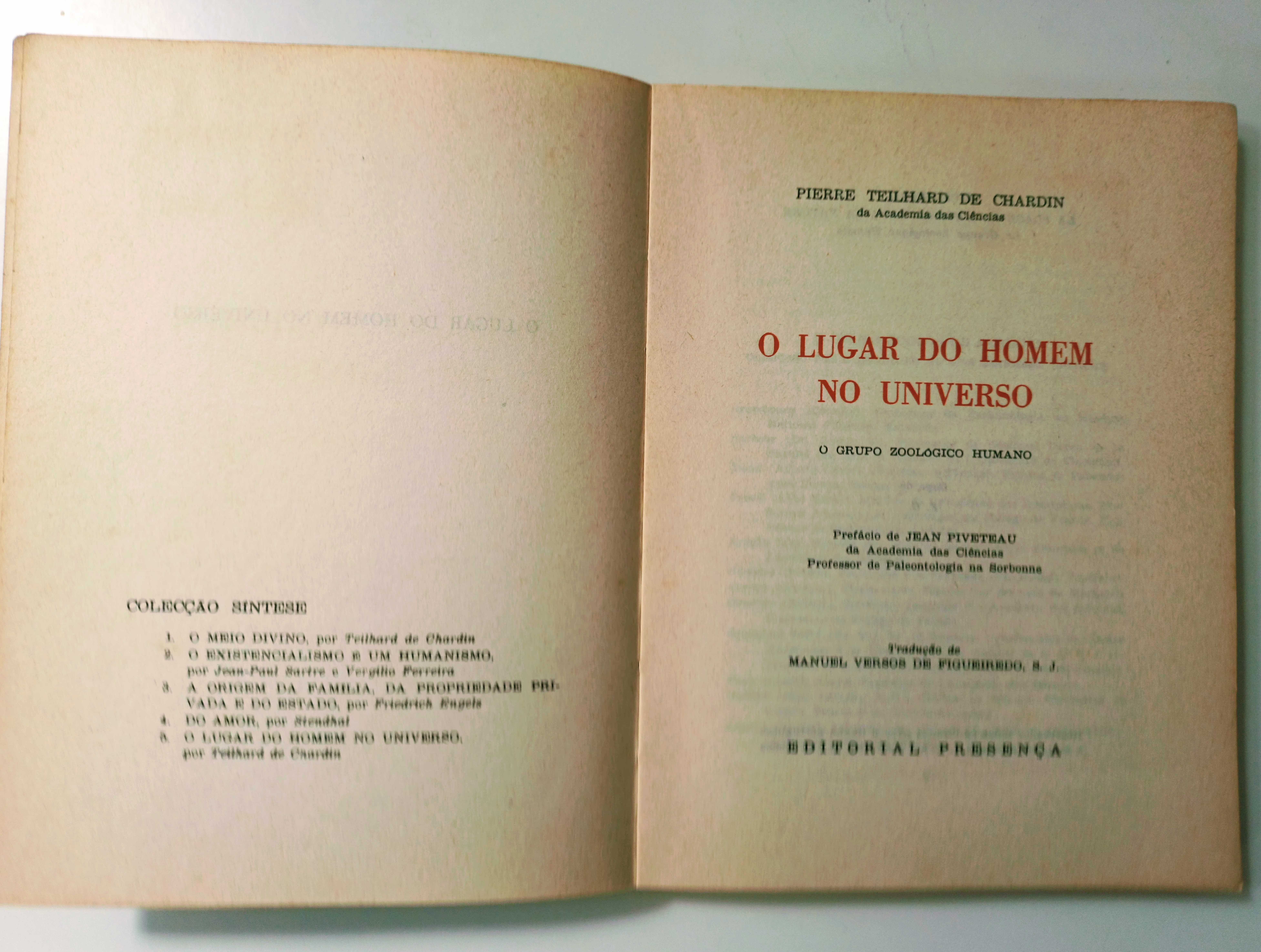 O LUGAR DO HOMEM NO UNIVERSO de: Teilhard de Chardin - Pag. 152