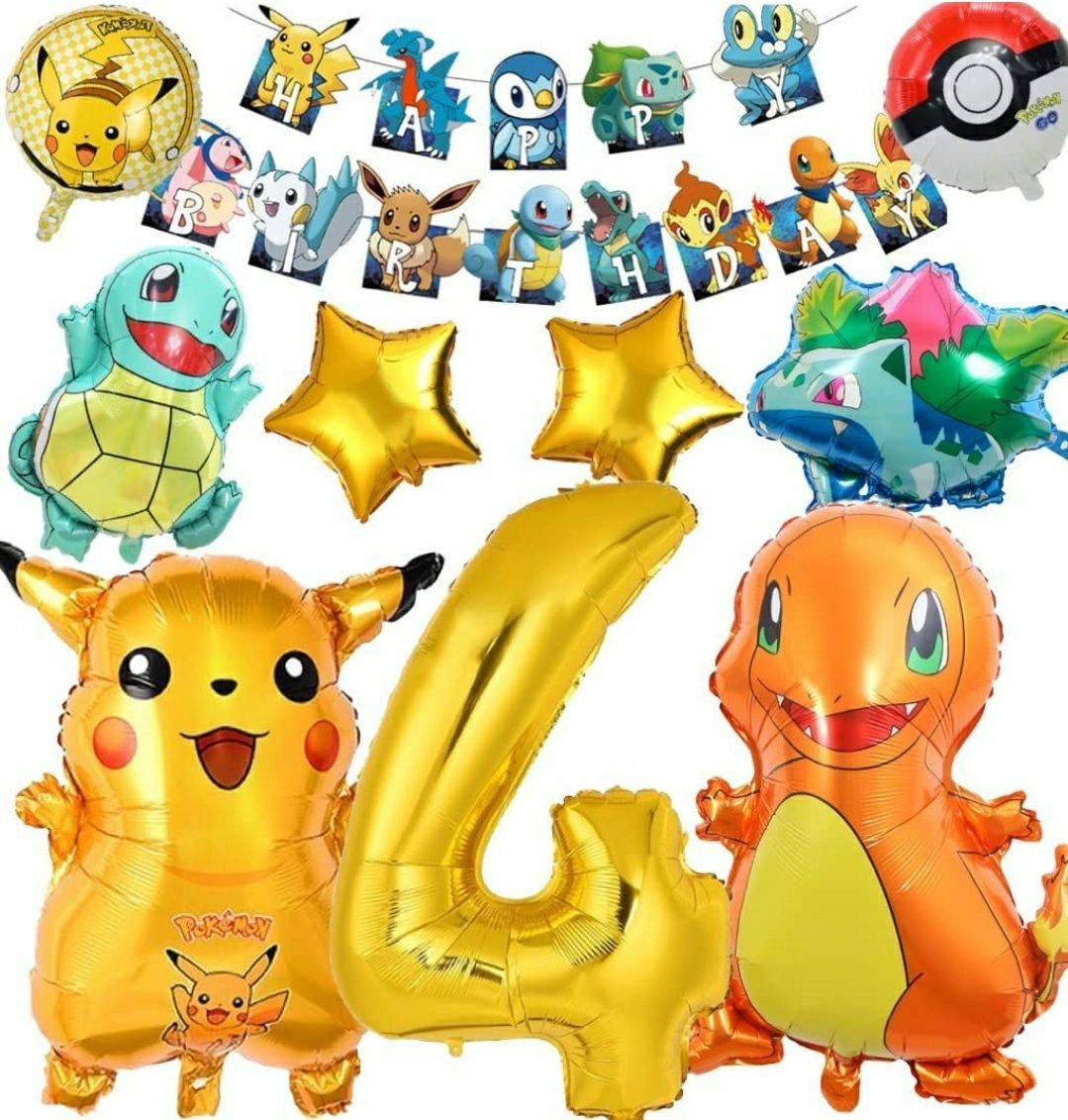 Decoração Festa Aniversário Pokemon Pikachu 2 aos 8 anos NOVO