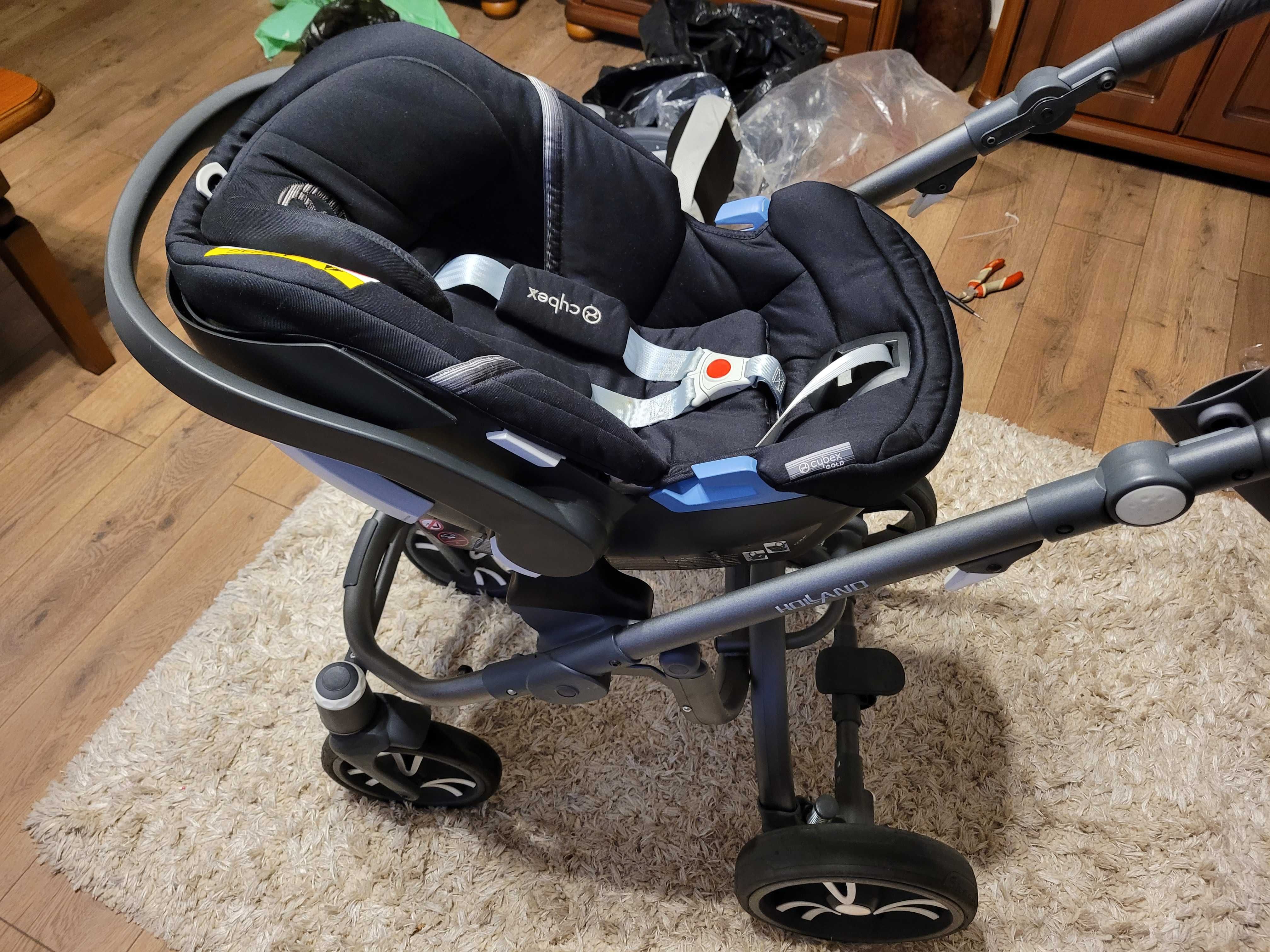 Wózek Bebetto Holland 2w1 gondola,spacerówka, 3w1 Cybex Aton 5 fotelik