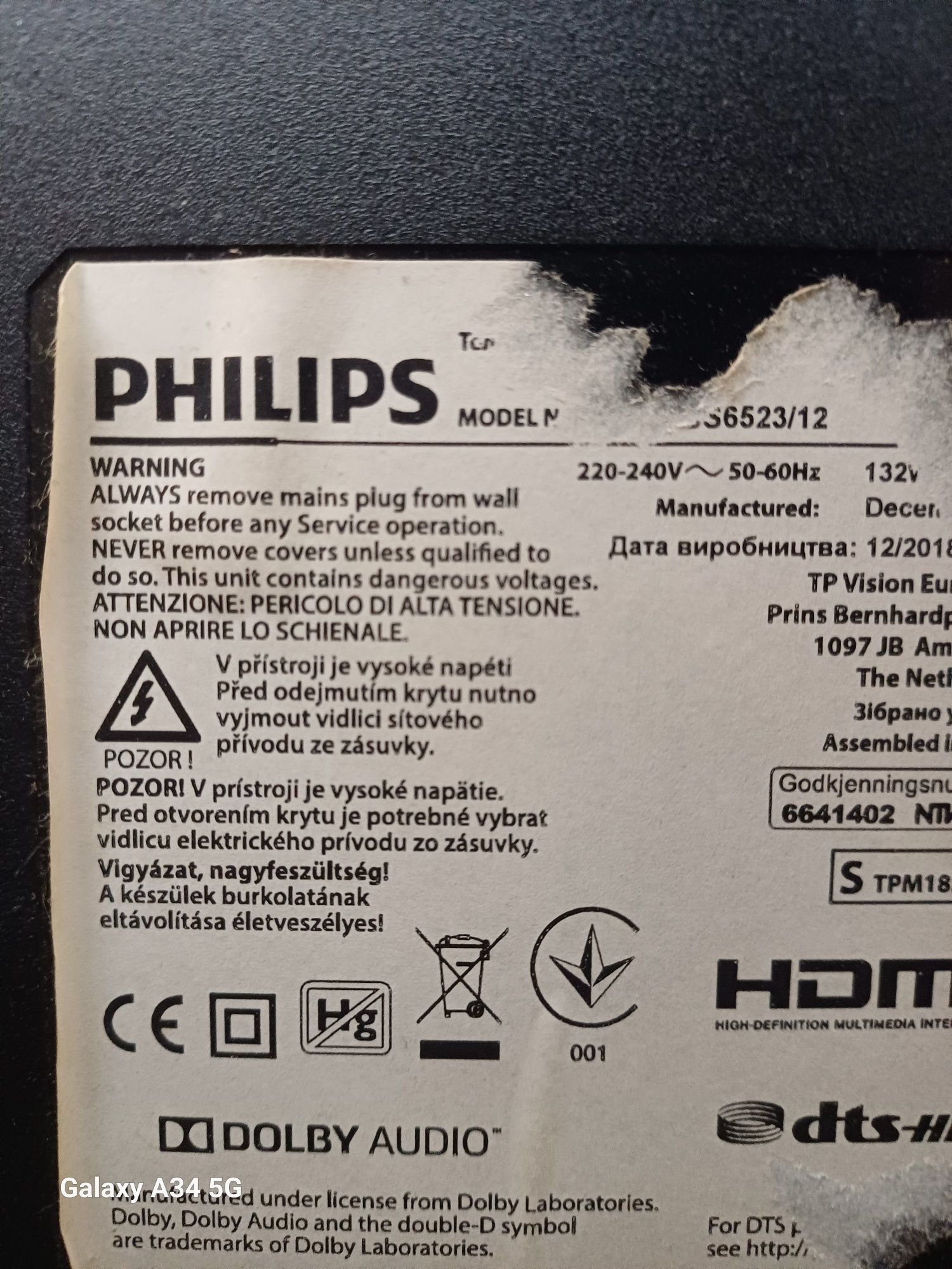 Sprzedam uszkodzony telewizor Philips