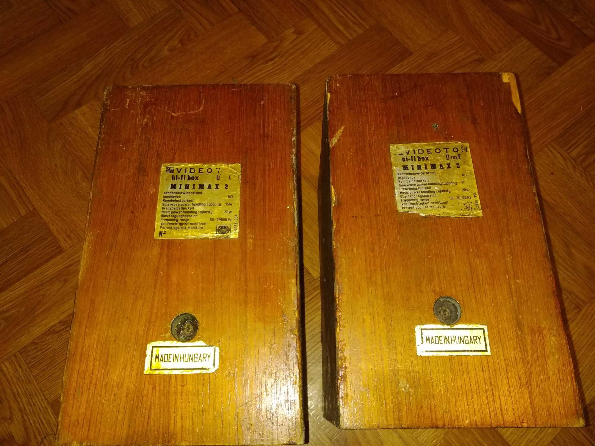 2 ретро колонки videoton Minimax 2 hi-fi box 1 без динаміка