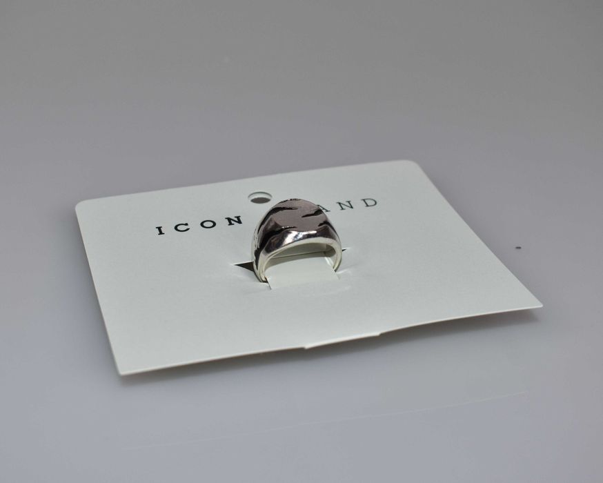 Icon Brand Pierścionek Posrebrzany z Czarnymi Elementami   17–18 mm
