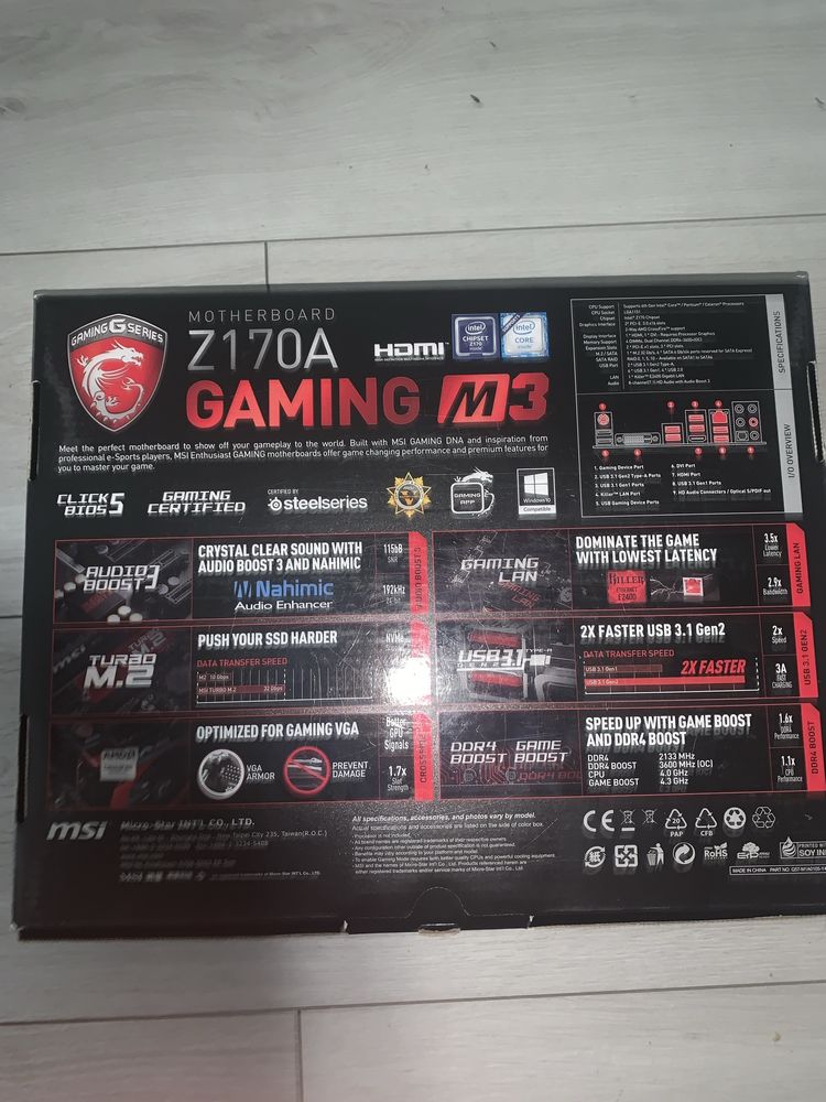 MSI Z170A GAMING M3 – Pełen zestaw LGA1151 DDR4