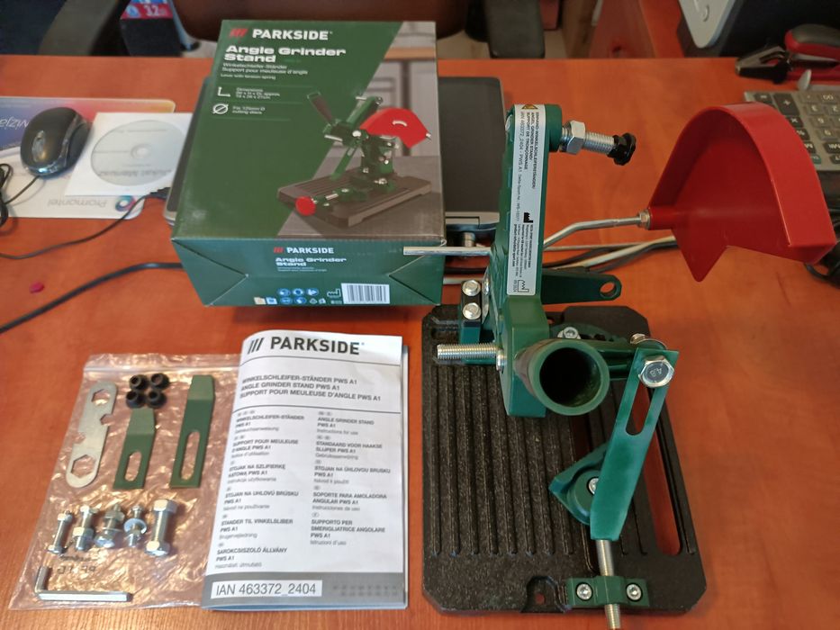 NOWY PARKSIDE Stojak do szlifierki kątowej PWSA1 ze sprężyną naciągową