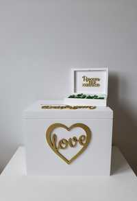 Białe pudełko na koperty obrączki ślub wesele