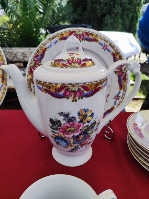 Pote de Porcelana com Prato Limoges