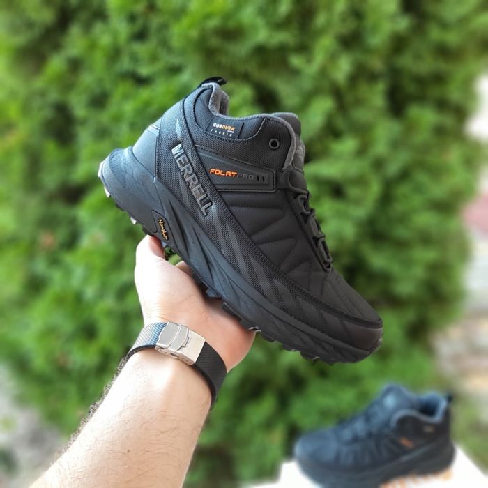 Merrell  термо кросівки Float Pro високі чорні з помаранчевим