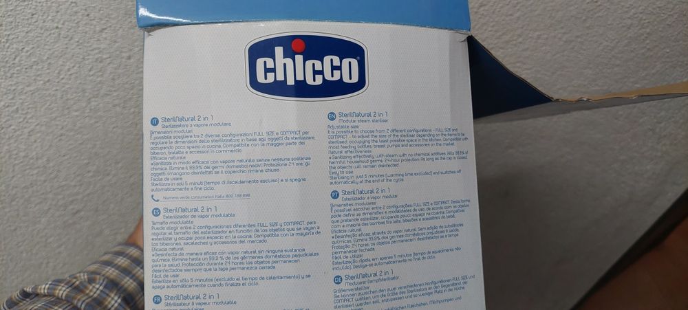 ESTERILIZADOR elétrico para biberões da Chicco