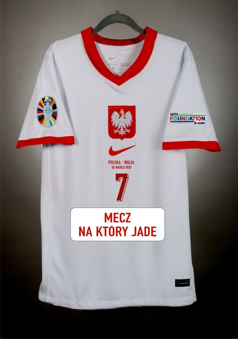 Koszulka Reprezentacji Polski 2024 domowa WŁASNY NADRUK r. XXL 48h