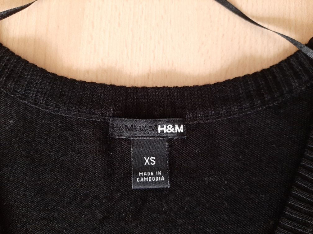 H&M bluzka sweterek elegancki akryl+30% wełna r.34 xs