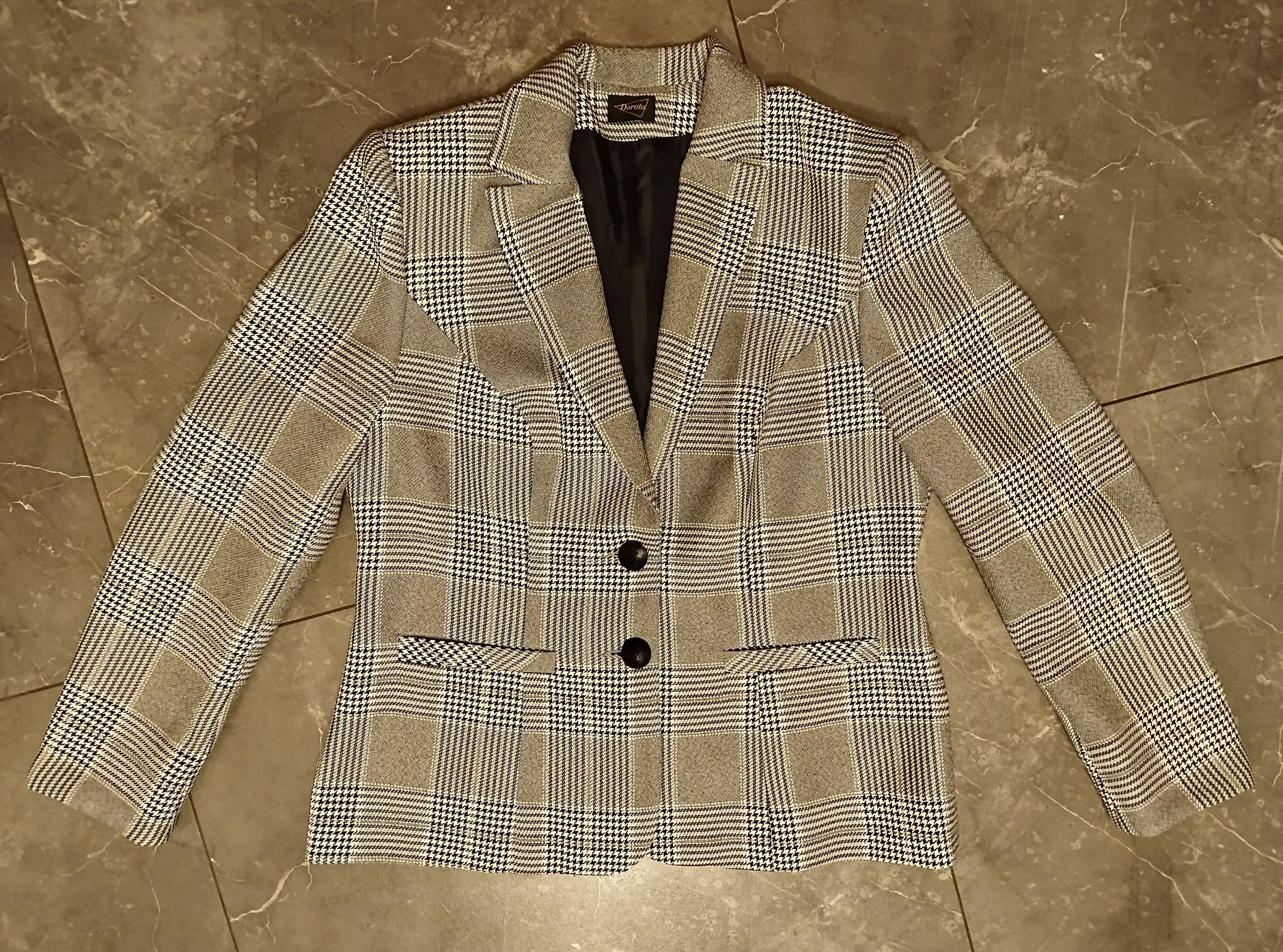 Elegancki żakiet damski w pepitkę L/XL