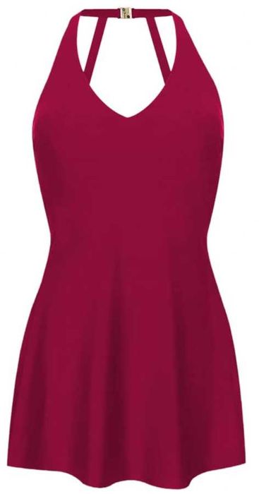 Damski strój kąpielowy jednoczęściowy ze spódnicą z falbanką rozmiar M