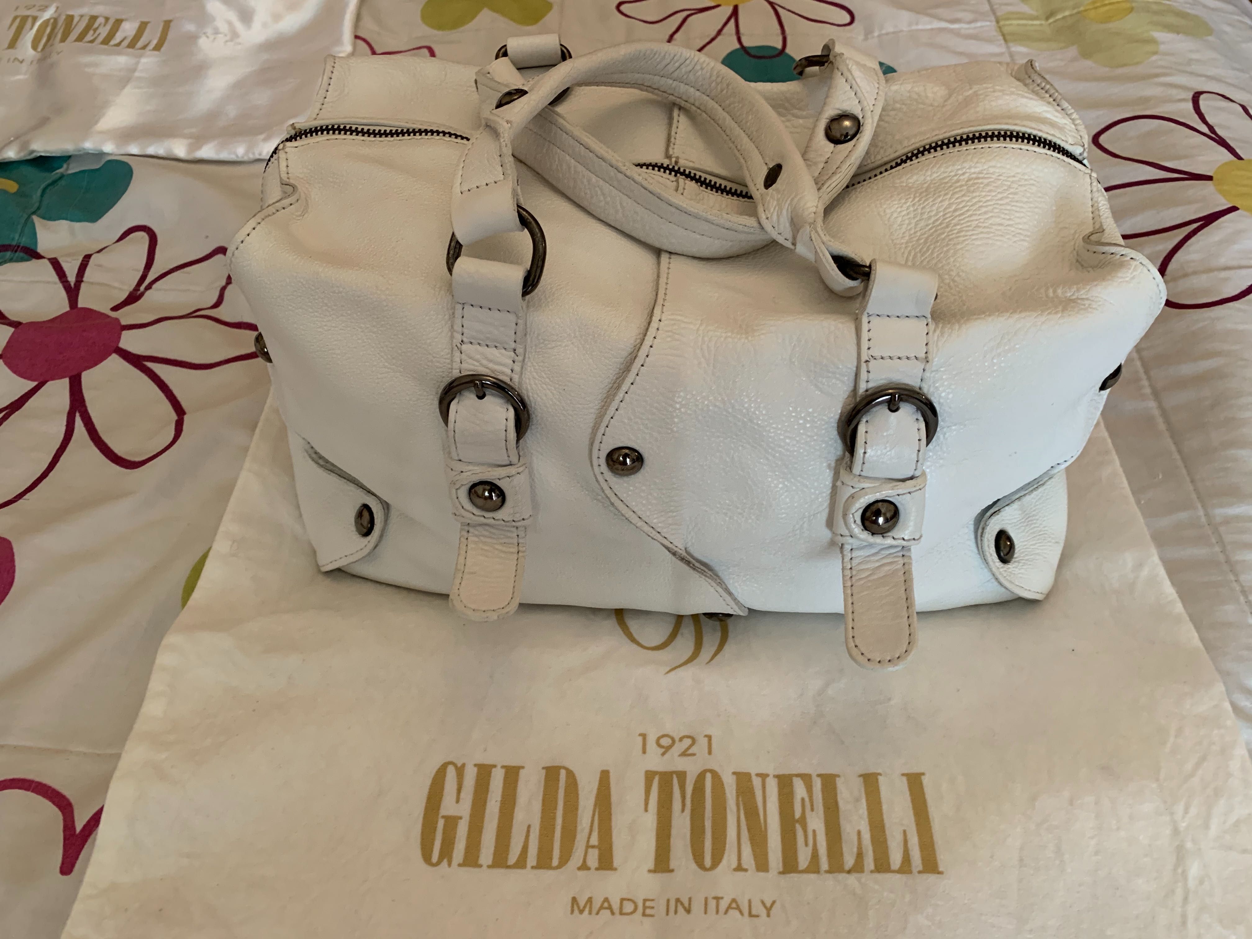 Gilda Tonelli Италия 100% кожаная белая сумка