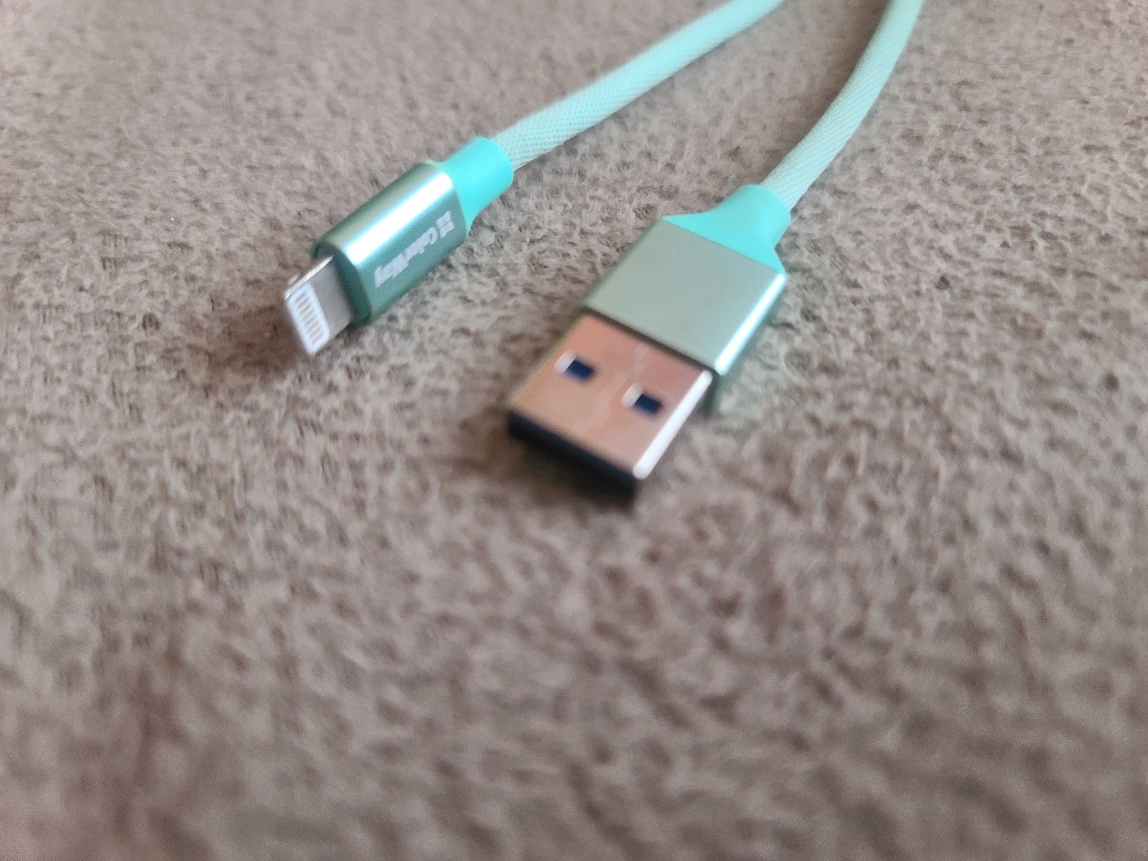 Кабель ColorWay синхронізація зарядка USB Apple Lightning 2.1А 1м Mint