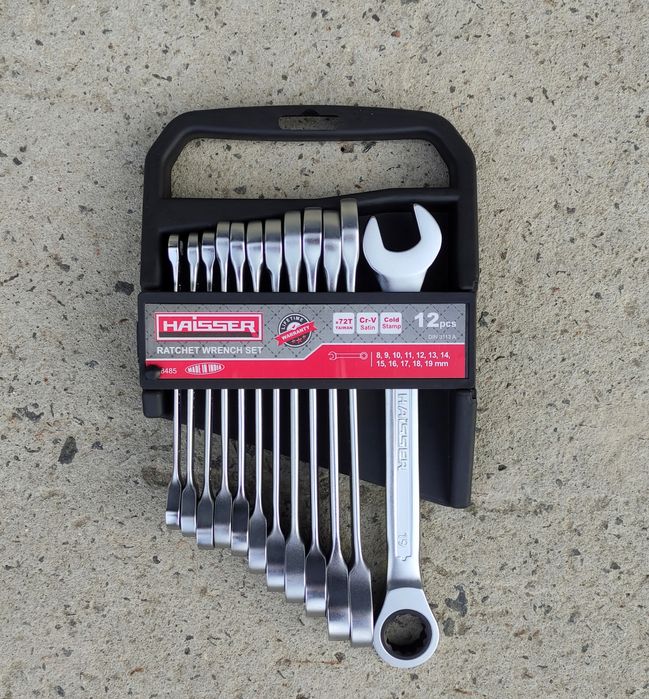 Набір ключів рожково накидних з тріскачкою 12 шт