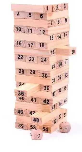 Klocki jenga drewniana wieża gra edukacyjna 54szt