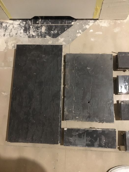 Płytki, gres, czarny kamień, mat/połysk, używane.