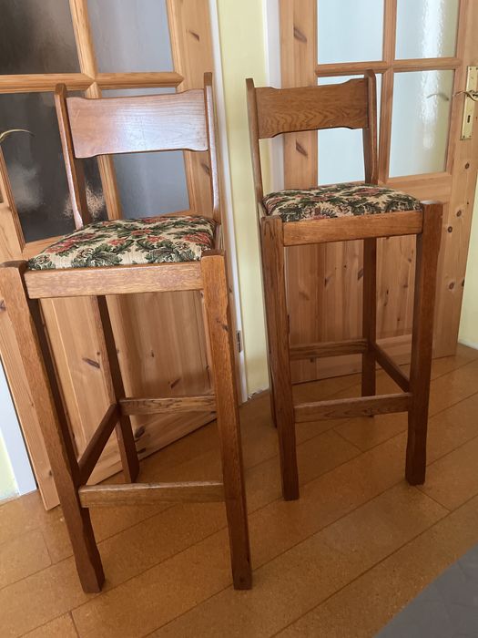 Krzesla debowe barowe 2 szt