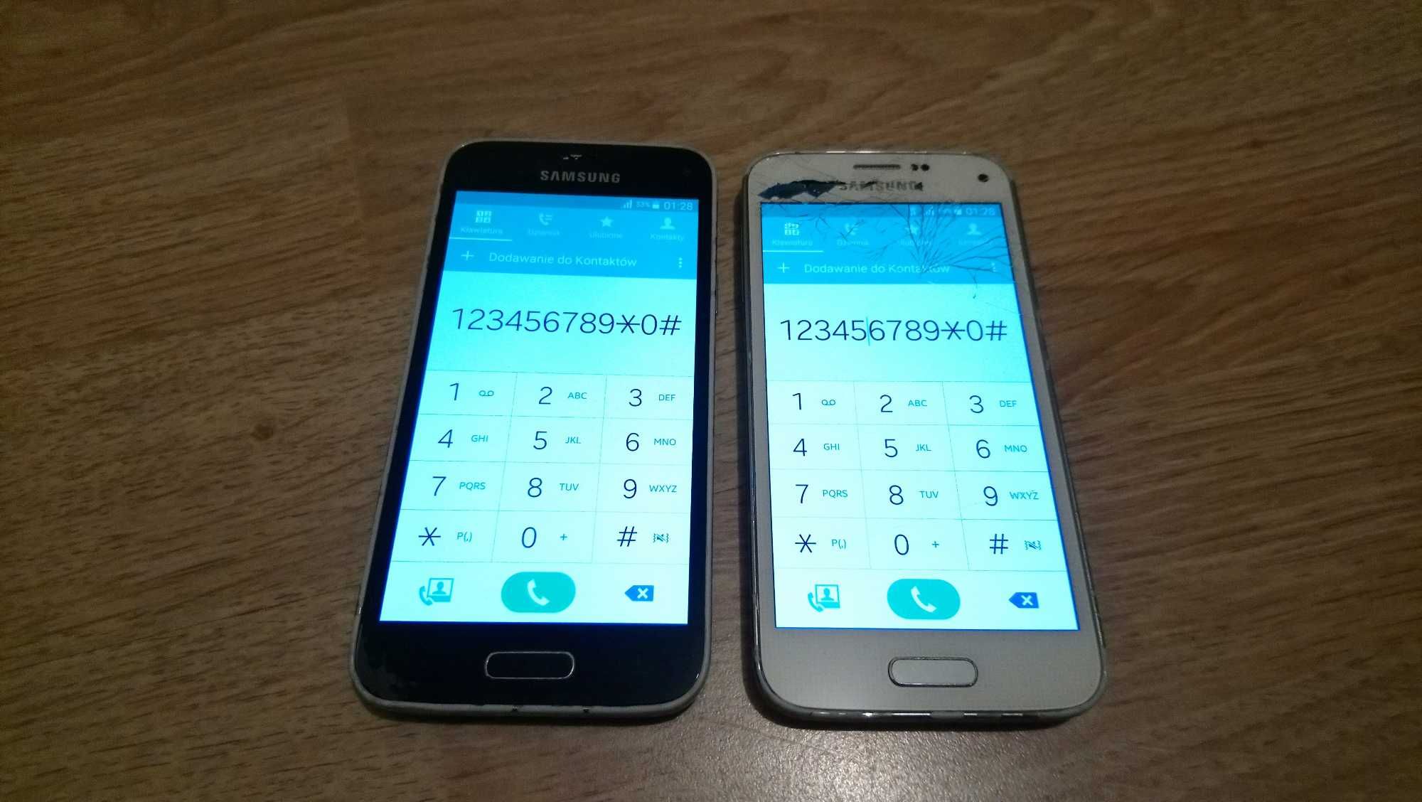 Dwa telefony Samsung Galaxy S5 mini 16GB SM-G800F Cena za oba