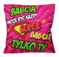 PODUSZKA Super Babci PREZENT Dzień Babci i Dziadka