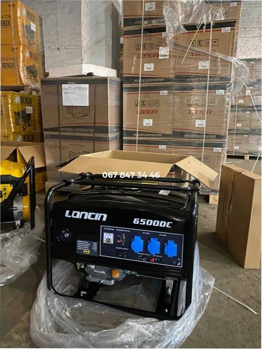 Генератор LONCIN LC6500 (5,5 кВт) Бензин 1 фаза Електростартер Колеса