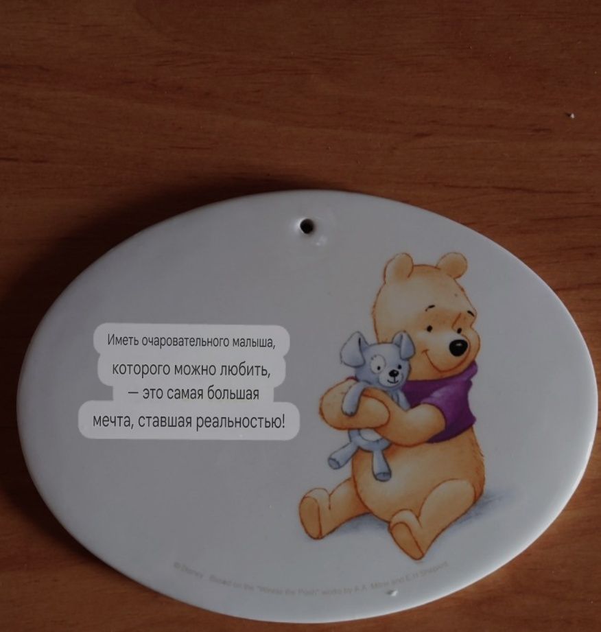 Вешалка табличка для детской двери Hallmark Disney Winnie the Pooh Ova