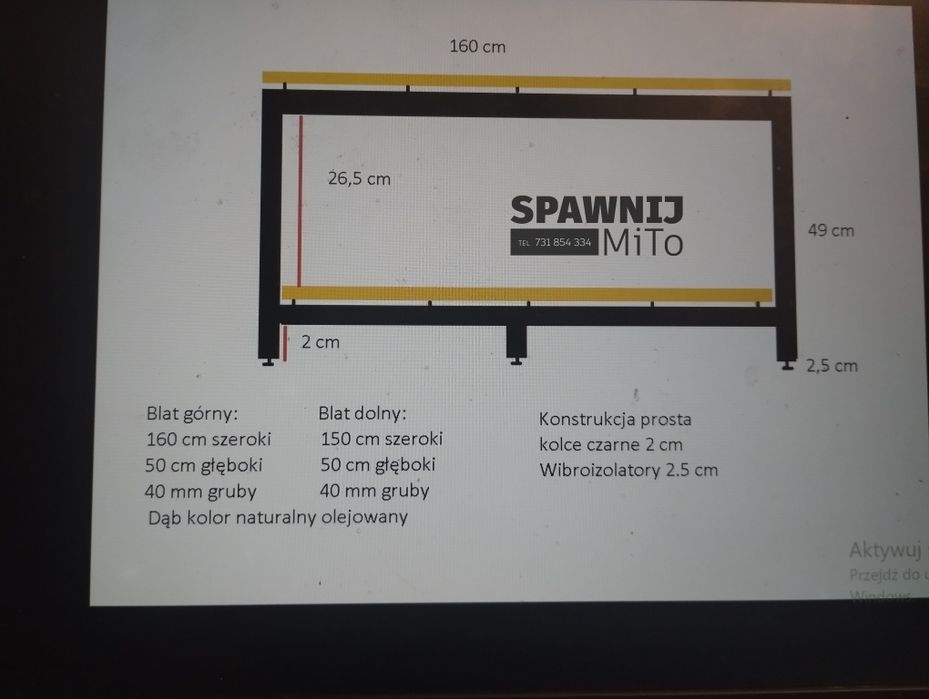 Szafka Rtv audio, stolik pod sprzęt na zamówienie metalowa półka regał