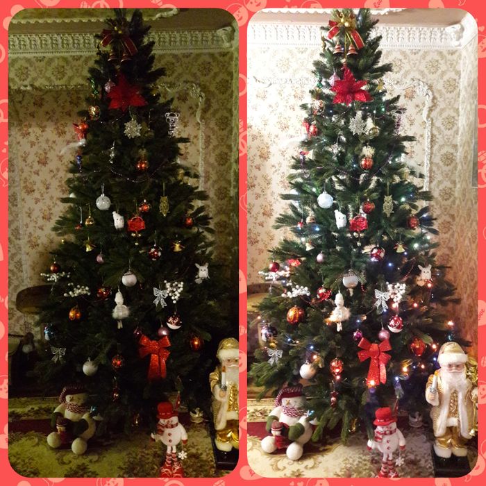 Ялинка штучна 2.3м Основна частина з литого пластика.