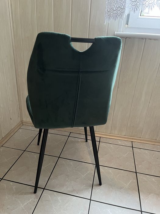 Krzesła welurowe butelkowa zieleń