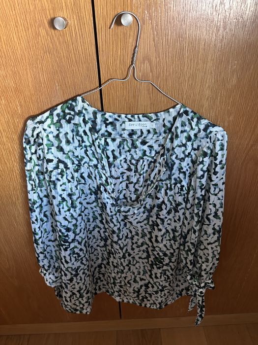 Blusa seda tons de verde