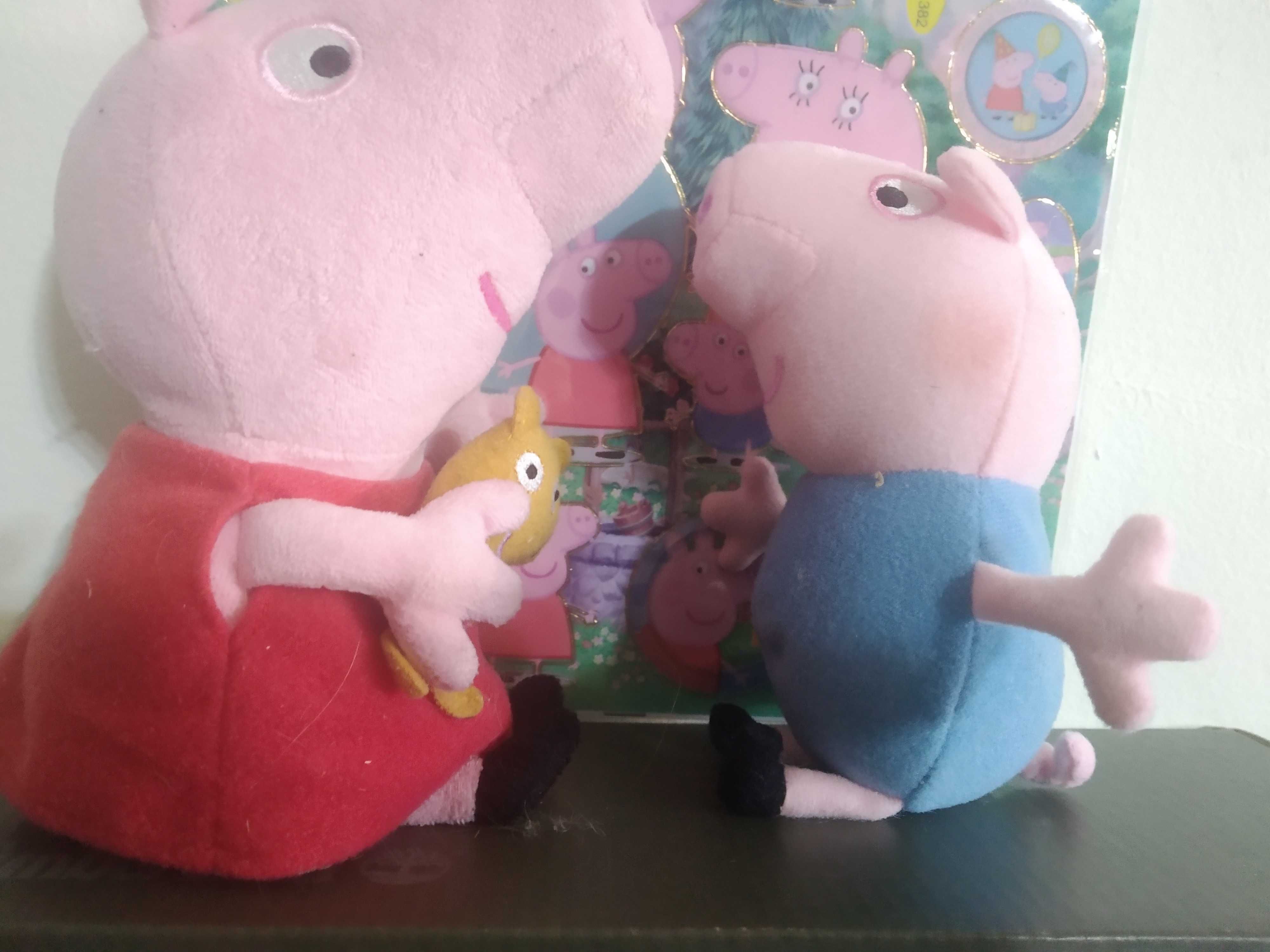 Bonecos de Peluche Peppa e George Pig, bom estado