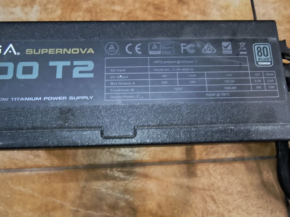 Zasilacz komputerowy ATX 1600W EVGA Supernova T2 - 80 plus titanium