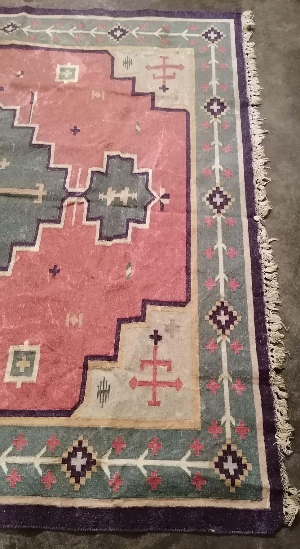 Vendo Tapete Kilim em algodão multicolor (178 cm x 178 cm)