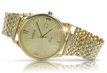 Złoty zegarek męski 14k 585 z bransoletą Geneve mw017y&mbw008y