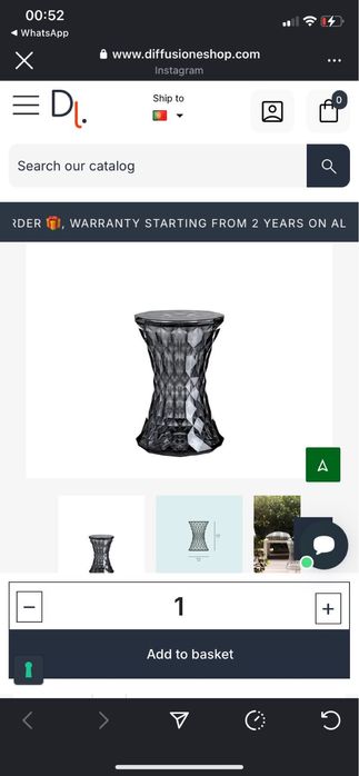 Cadeira (Kartell Stone stool Fumèe)