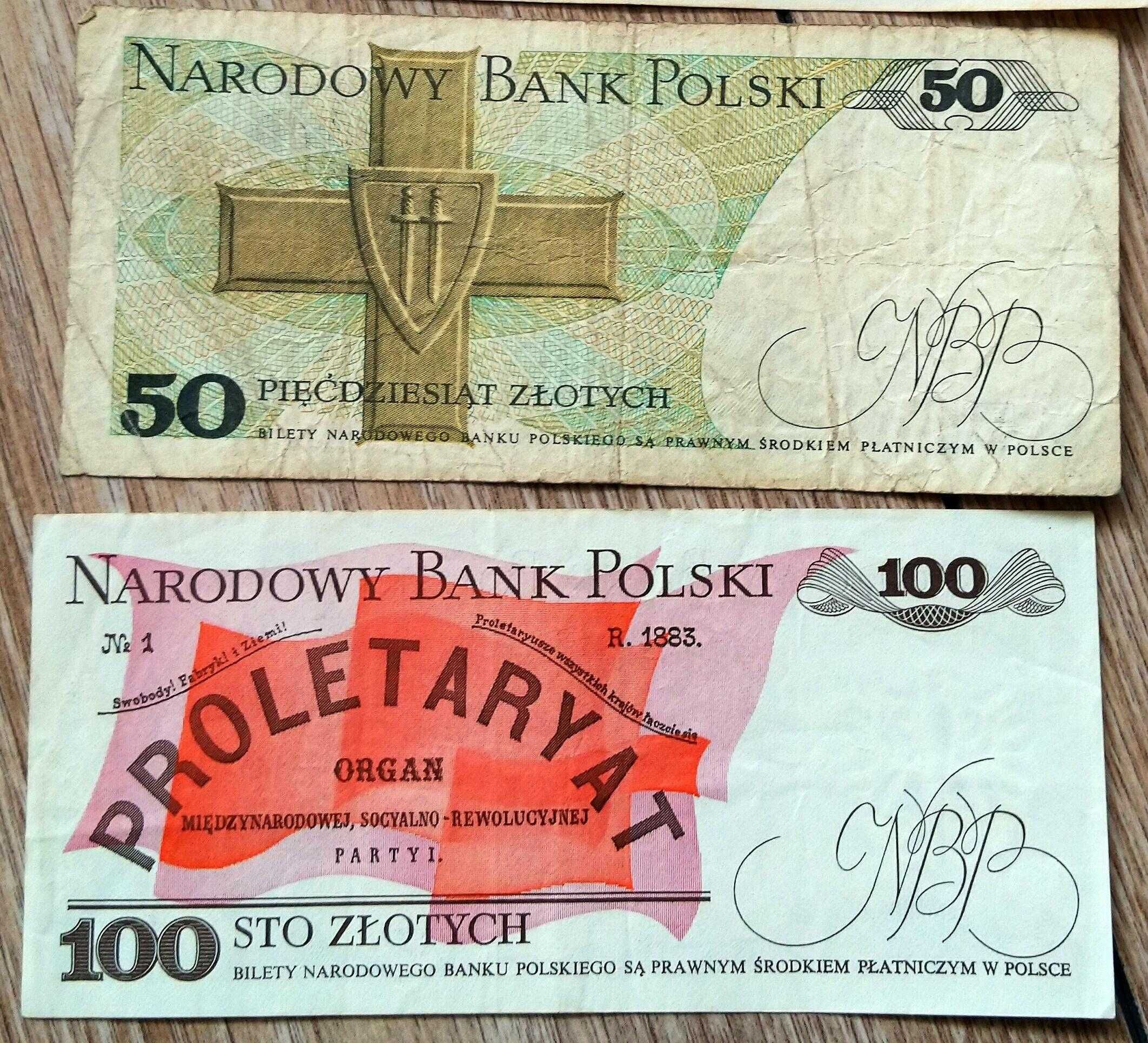 Dwa Banknoty PRL 50 100