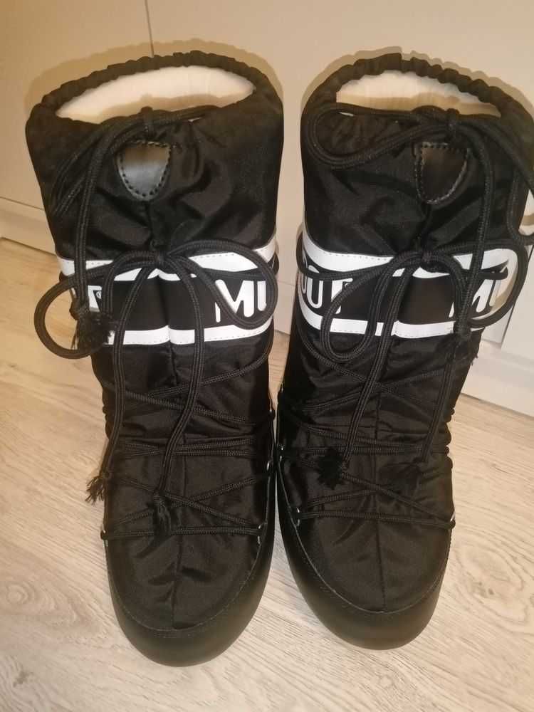 Nowe oryginalne Moon boot icon Czarne wysokie 35-38