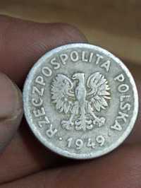 Moneta 1 zloty 1949 rok bzm