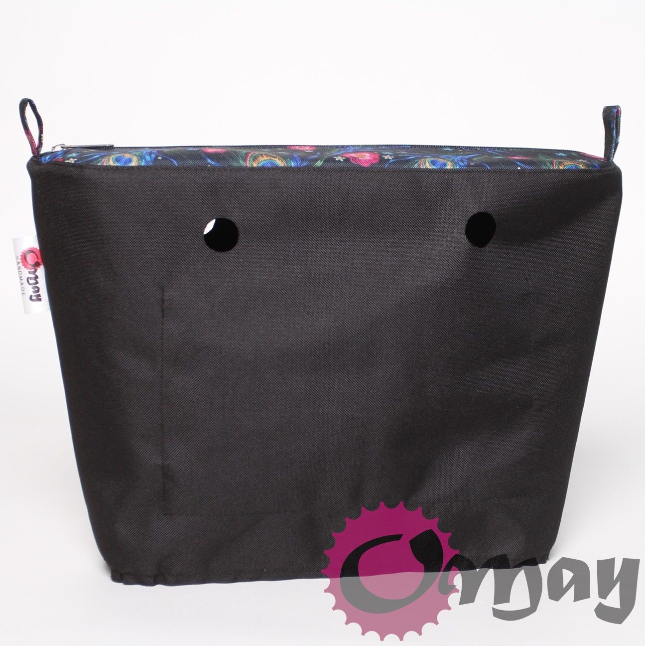 Cudny organizer OBAG MINI elegancki welur pawie 2 kieszenie wkład OMAY