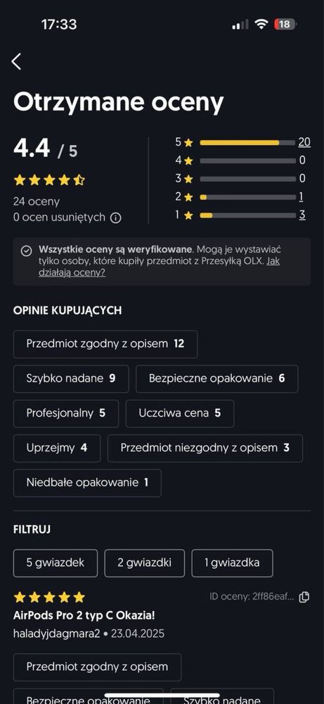 Sprzedam AirPods Pro 2 type C zaplombowane