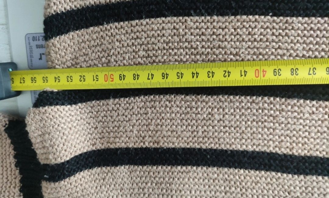 sweter w brązowo czarne paski M 170